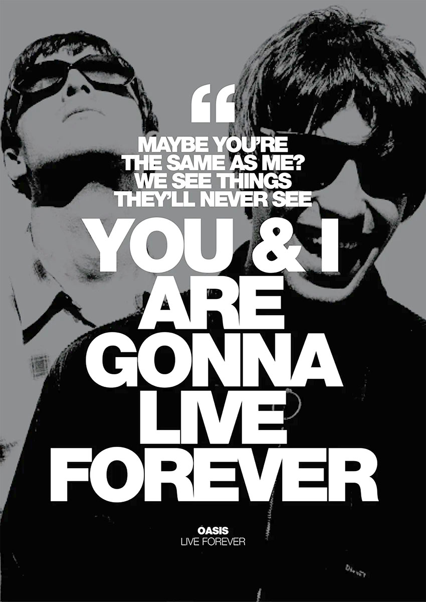 Oasis Live Forever Artwork Canvas Print & Poster Wall Art - AI PRINT LAB